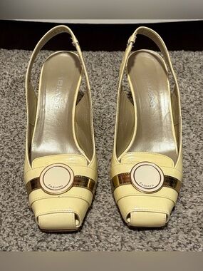 Vintage Fabiani Yellow Slingback Heels